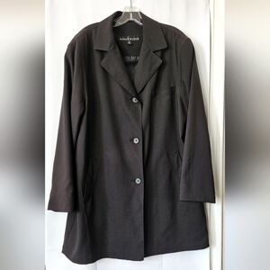 Anne Klein‎ Black Lined Long Blazer Size 14